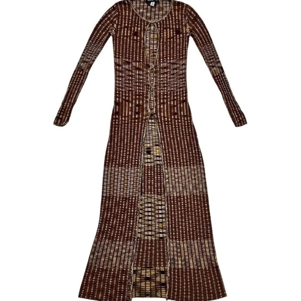 Urban Outfitters long brown button up ribbed duster

#fall#y2k